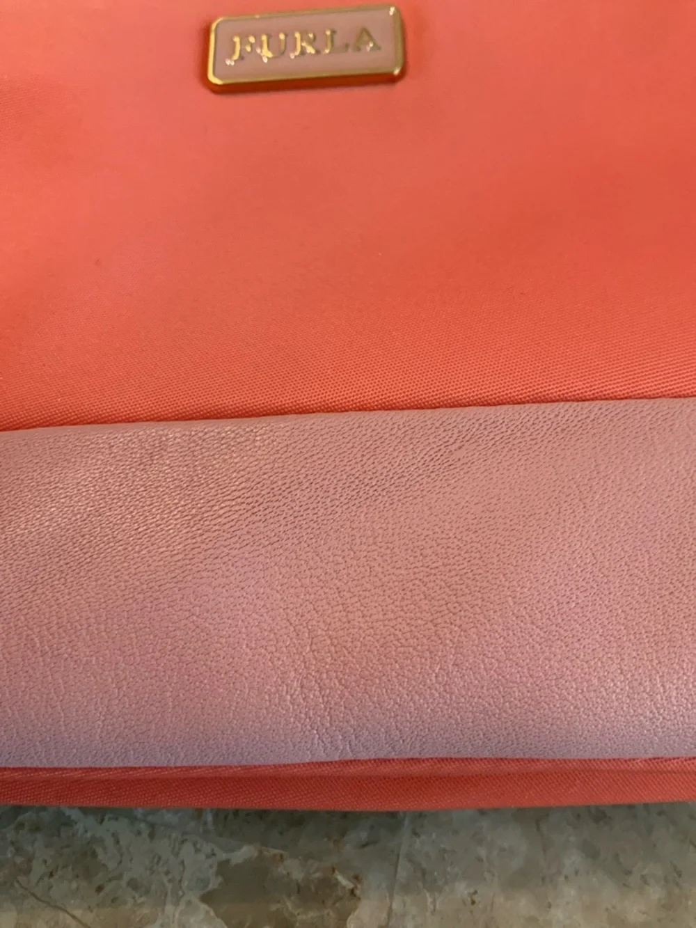 Furla Coral and Light Pink Shoulder Bag GUC - Picture 16 of 16